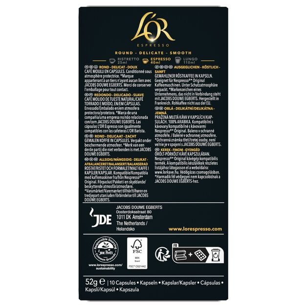 Кава L`OR капсули  Espresso Biondo, 100% арабіка, 10шт, Nespresso, фото , зображення 5 | SNABZHENIE.com.ua