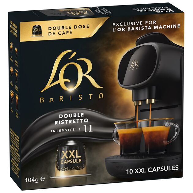 Кава L`OR капсули  Barista Double Ristretto, 100% арабіка, 10 XXLшт, Nespresso, фото , изображение 2 | SNABZHENIE.com.ua Кава L`OR капсули  Barista Double Ristretto, 100% арабіка, 10 XXLшт, Nespresso, фото , изображение 2 | SNABZHENIE.com.ua