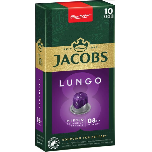 Кава Jacobs  капсули  Lungo Intenso, купаж арабіка/робуста, 10шт, Nespresso, фото , изображение 9 | SNABZHENIE.com.ua