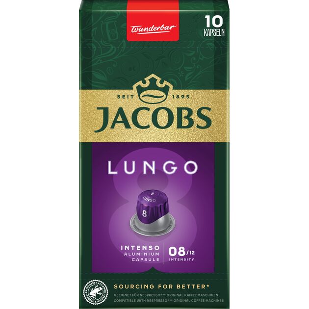Кава Jacobs  капсули  Lungo Intenso, купаж арабіка/робуста, 10шт, Nespresso, фото , изображение 8 | SNABZHENIE.com.ua