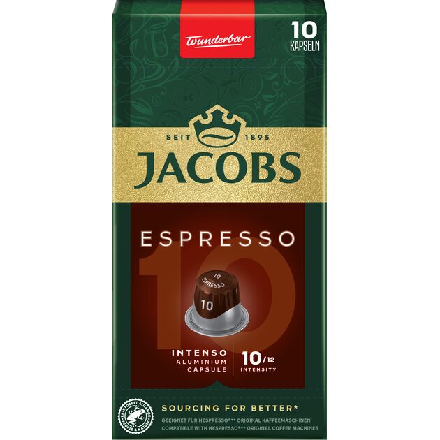 Кава Jacobs  капсули  Lungo Intenso, купаж арабіка/робуста, 10шт, Nespresso, фото , зображення 5 | SNABZHENIE.com.ua Кава Jacobs  капсули  Lungo Intenso, купаж арабіка/робуста, 10шт, Nespresso, фото , зображення 5 | SNABZHENIE.com.ua