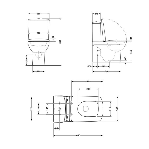 Унитаз-компакт Qtap Crow Eco безободковый с сиденьем Soft-close QTCRO27W48750, фото , зображення 2 | SNABZHENIE.com.ua Унитаз-компакт Qtap Crow Eco безободковый с сиденьем Soft-close QTCRO27W48750, фото , зображення 2 | SNABZHENIE.com.ua