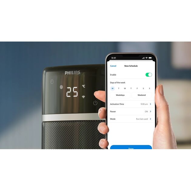 Тепловентилятор Philips 5000 Series, 20м2, 2000Вт, електр. упр-ння, 58 х 19.6 х 21.2см, керамічний, дисплей,Wi-Fi, чорний, фото , зображення 5 | SNABZHENIE.com.ua Тепловентилятор Philips 5000 Series, 20м2, 2000Вт, електр. упр-ння, 58 х 19.6 х 21.2см, керамічний, дисплей,Wi-Fi, чорний, фото , зображення 5 | SNABZHENIE.com.ua