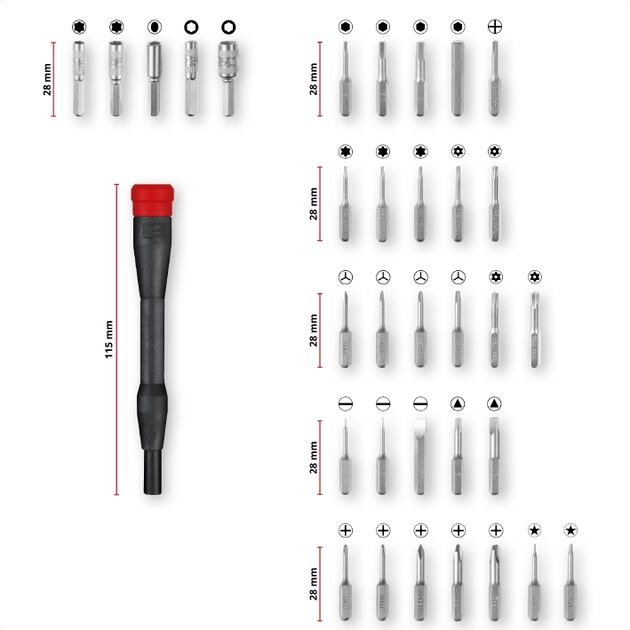 Біти Einhell, набір 33шт,HEX, PH, RIBE, SL, Spline, Torx, 28мм, кейс, фото , изображение 8 | SNABZHENIE.com.ua Біти Einhell, набір 33шт,HEX, PH, RIBE, SL, Spline, Torx, 28мм, кейс, фото , изображение 8 | SNABZHENIE.com.ua