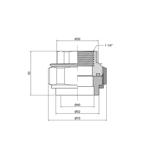 Сгон "Американка" PPR Thermo Alliance 40х1" 1/4 ВР, фото , зображення 2 | SNABZHENIE.com.ua Сгон "Американка" PPR Thermo Alliance 40х1" 1/4 ВР, фото , зображення 2 | SNABZHENIE.com.ua