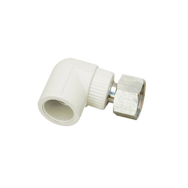 Уголок PPR с накидной гайкой Blue Ocean 25х3/4", 90° ВР с латунным штоком, фото  | SNABZHENIE.com.ua