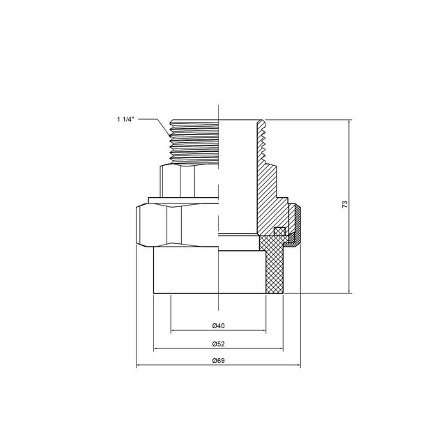 Сгон "Американка" PPR Thermo Alliance 40х1" 1/4 НР, фото , зображення 2 | SNABZHENIE.com.ua Сгон "Американка" PPR Thermo Alliance 40х1" 1/4 НР, фото , зображення 2 | SNABZHENIE.com.ua