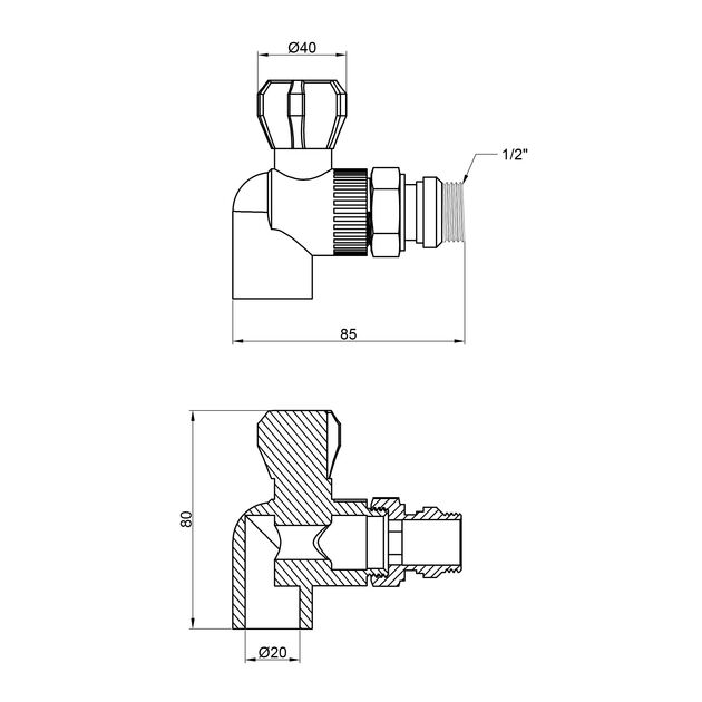 Кран шаровой радиаторный PPR Thermo Alliance 20х1/2" угловой, фото , изображение 2 | SNABZHENIE.com.ua Кран шаровой радиаторный PPR Thermo Alliance 20х1/2" угловой, фото , изображение 2 | SNABZHENIE.com.ua