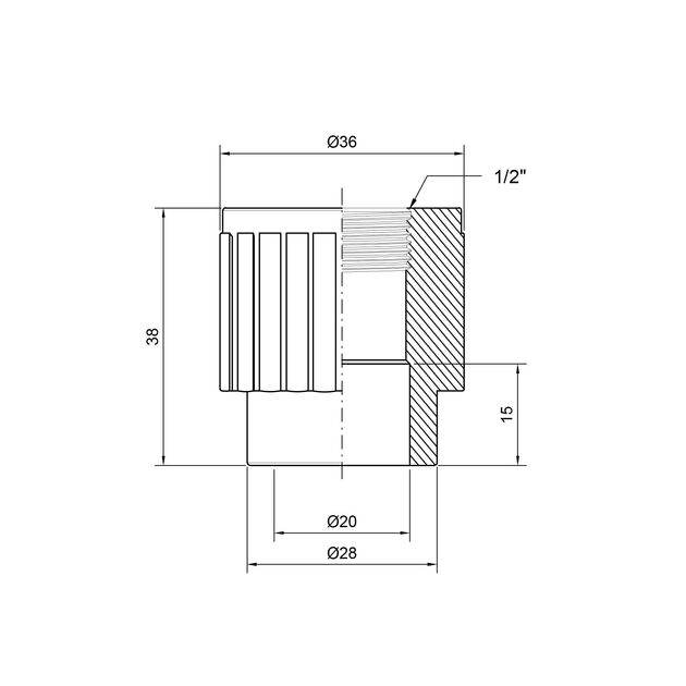 Муфта PPR Thermo Alliance 20х1/2" ВР, фото , зображення 2 | SNABZHENIE.com.ua Муфта PPR Thermo Alliance 20х1/2" ВР, фото , зображення 2 | SNABZHENIE.com.ua