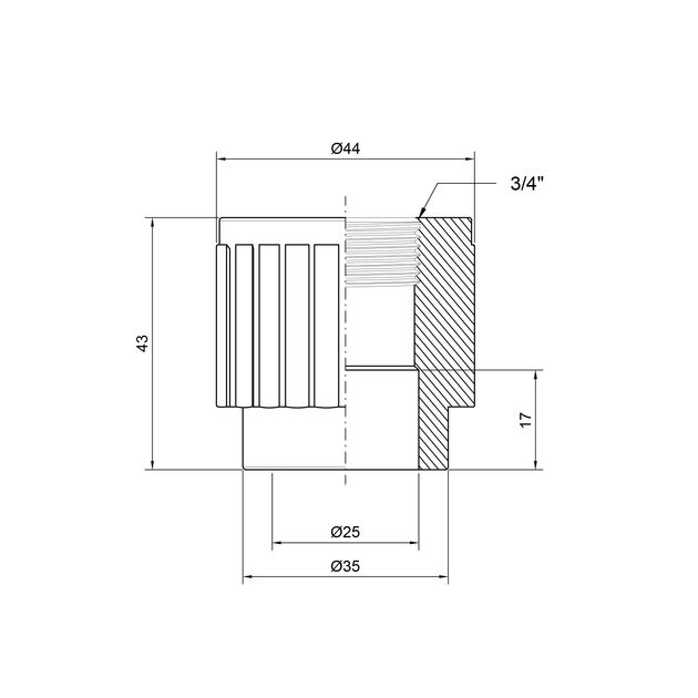 Муфта PPR Thermo Alliance 25х3/4" ВР, фото , изображение 2 | SNABZHENIE.com.ua Муфта PPR Thermo Alliance 25х3/4" ВР, фото , изображение 2 | SNABZHENIE.com.ua