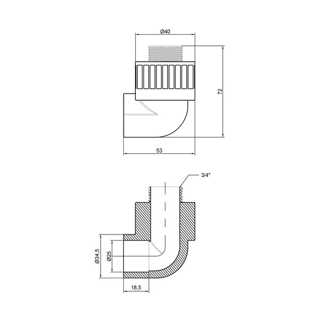 Уголок PPR Thermo Alliance 25х3/4" НР, фото , изображение 2 | SNABZHENIE.com.ua Уголок PPR Thermo Alliance 25х3/4" НР, фото , изображение 2 | SNABZHENIE.com.ua