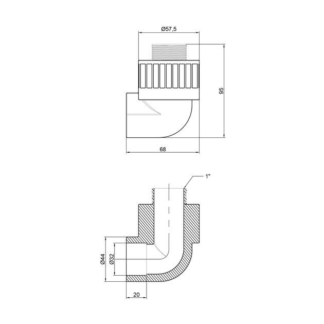 Уголок PPR Thermo Alliance 32х1" НР, фото , изображение 2 | SNABZHENIE.com.ua Уголок PPR Thermo Alliance 32х1" НР, фото , изображение 2 | SNABZHENIE.com.ua