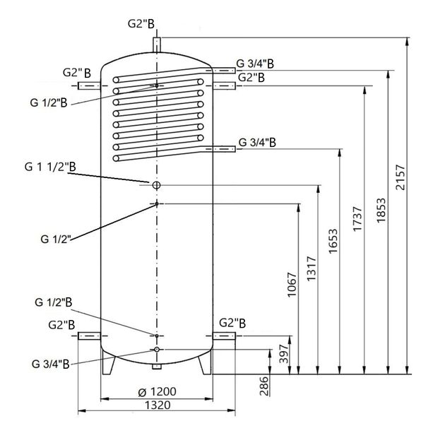 Теплоаккумулятор Thermo Alliance TAI-10 2000 с теплообменником 1,4 кв. м без изоляции, фото , изображение 2 | SNABZHENIE.com.ua Теплоаккумулятор Thermo Alliance TAI-10 2000 с теплообменником 1,4 кв. м без изоляции, фото , изображение 2 | SNABZHENIE.com.ua
