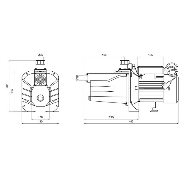 Насос поверхностный самовсасывающий Thermo Alliance SJET-100N 0,75 кВт, фото , зображення 2 | SNABZHENIE.com.ua Насос поверхностный самовсасывающий Thermo Alliance SJET-100N 0,75 кВт, фото , зображення 2 | SNABZHENIE.com.ua