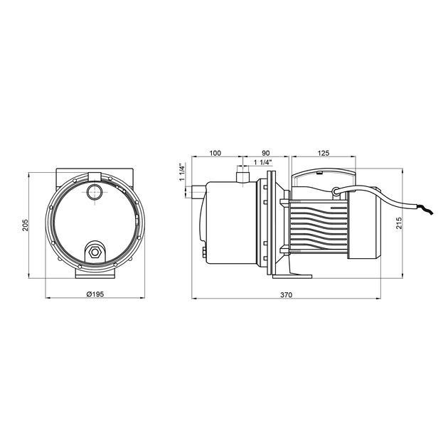 Насос самовсасывающий центробежный Thermo Alliance D-JDTm-125 0,92 кВт, фото , зображення 2 | SNABZHENIE.com.ua Насос самовсасывающий центробежный Thermo Alliance D-JDTm-125 0,92 кВт, фото , зображення 2 | SNABZHENIE.com.ua