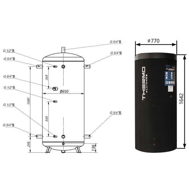 Теплоаккумулятор Thermo Alliance TA-ТАМ-00 500 с изоляцией 60 мм, фото , изображение 2 | SNABZHENIE.com.ua Теплоаккумулятор Thermo Alliance TA-ТАМ-00 500 с изоляцией 60 мм, фото , изображение 2 | SNABZHENIE.com.ua