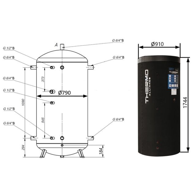 Теплоаккумулятор Thermo Alliance TA-ТАМ-00 750 с изоляцией 60 мм, фото , зображення 2 | SNABZHENIE.com.ua Теплоаккумулятор Thermo Alliance TA-ТАМ-00 750 с изоляцией 60 мм, фото , зображення 2 | SNABZHENIE.com.ua
