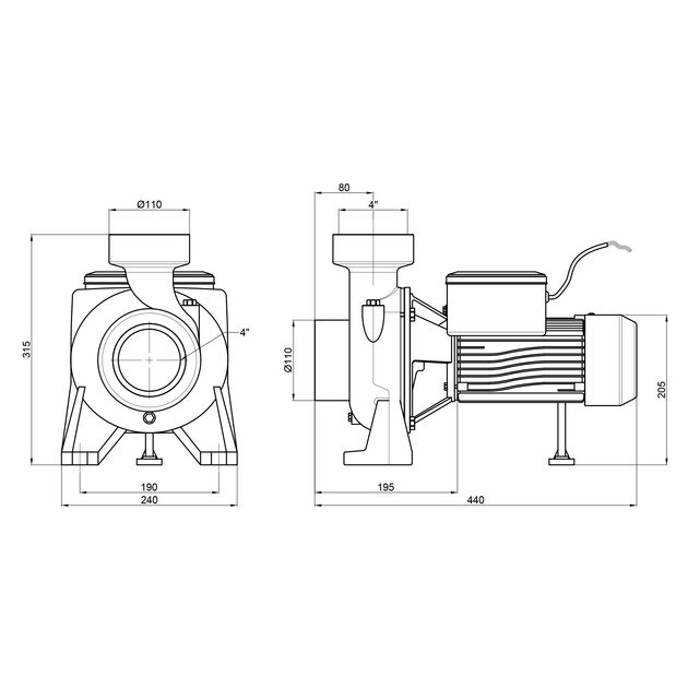 Насос поверхностный центробежный Thermo Alliance CPm300/4 2,2 кВт, фото , изображение 2 | SNABZHENIE.com.ua Насос поверхностный центробежный Thermo Alliance CPm300/4 2,2 кВт, фото , изображение 2 | SNABZHENIE.com.ua