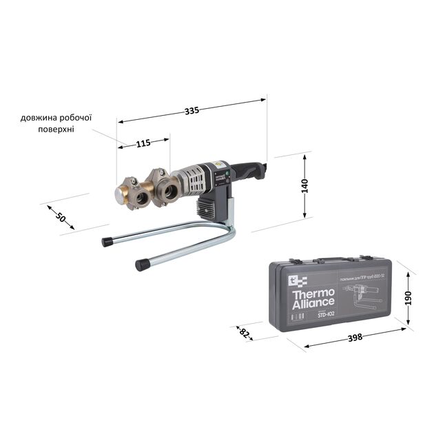 Паяльник для пластиковых труб Thermo Alliance STD-102 Ø20-32 (автоматический 700W), фото , зображення 2 | SNABZHENIE.com.ua Паяльник для пластиковых труб Thermo Alliance STD-102 Ø20-32 (автоматический 700W), фото , зображення 2 | SNABZHENIE.com.ua