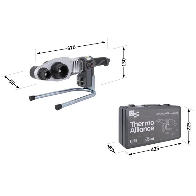 Паяльник для пластиковых труб Thermo Alliance STD-103 Ø20-63 (автоматический 800W), фото , зображення 2 | SNABZHENIE.com.ua Паяльник для пластиковых труб Thermo Alliance STD-103 Ø20-63 (автоматический 800W), фото , зображення 2 | SNABZHENIE.com.ua