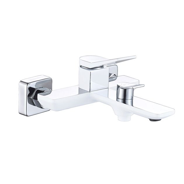 Смеситель для ванны Qtap Presto (c душевым гарнитуром) QTPRE259CRW45579 Chrome/White, фото  | SNABZHENIE.com.ua