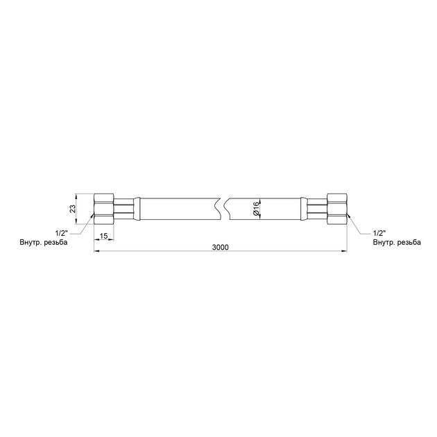 Шланг для газа Thermo Alliance черный 1/2" ВВ 300 см SD91G300, фото , зображення 2 | SNABZHENIE.com.ua Шланг для газа Thermo Alliance черный 1/2" ВВ 300 см SD91G300, фото , зображення 2 | SNABZHENIE.com.ua