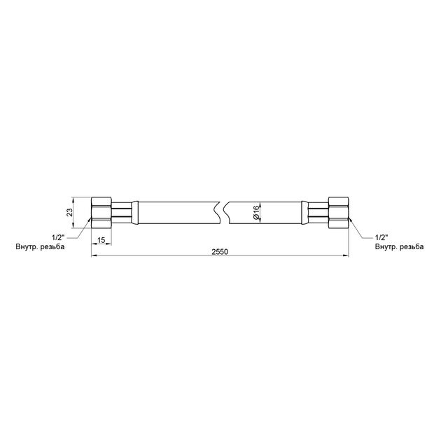 Шланг для газа Thermo Alliance белый 1/2" ВВ 250 см SD90G250, фото , изображение 2 | SNABZHENIE.com.ua Шланг для газа Thermo Alliance белый 1/2" ВВ 250 см SD90G250, фото , изображение 2 | SNABZHENIE.com.ua