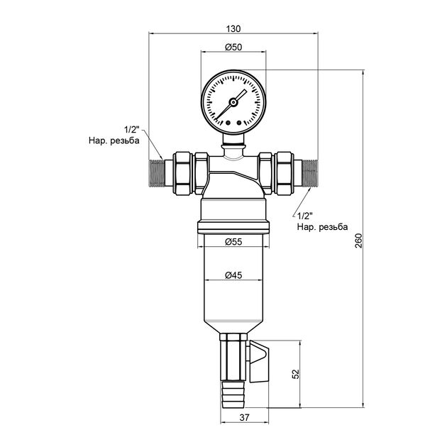 Фильтр самопромывной Thermo Alliance Standart 1/2" тонкой очистки SF127W15, фото , зображення 2 | SNABZHENIE.com.ua Фильтр самопромывной Thermo Alliance Standart 1/2" тонкой очистки SF127W15, фото , зображення 2 | SNABZHENIE.com.ua