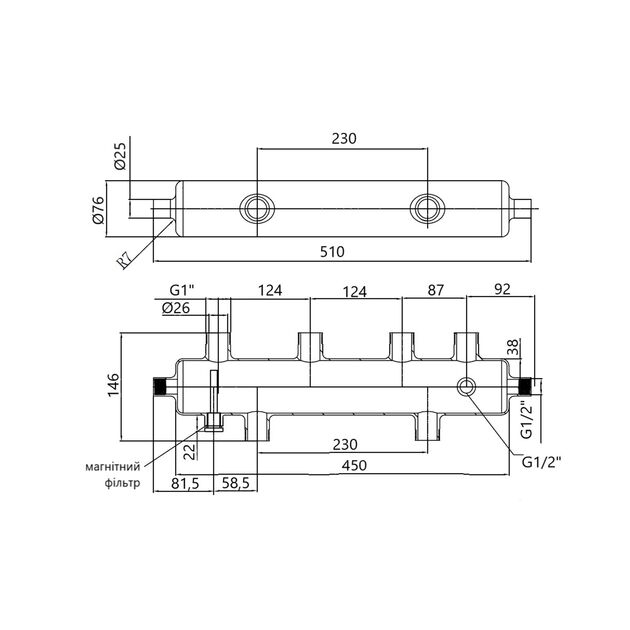 Гидрострелка Thermo Alliance Forte 1" 75 кВт SF29375, фото , зображення 2 | SNABZHENIE.com.ua Гидрострелка Thermo Alliance Forte 1" 75 кВт SF29375, фото , зображення 2 | SNABZHENIE.com.ua