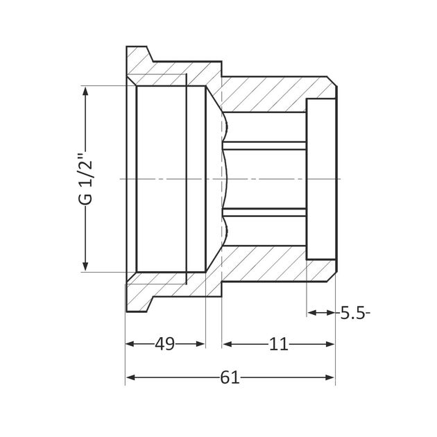 Удлинитель латунный Thermo Alliance Standart 1/2"ВН, L=50 мм SD4221550, фото , изображение 2 | SNABZHENIE.com.ua Удлинитель латунный Thermo Alliance Standart 1/2"ВН, L=50 мм SD4221550, фото , изображение 2 | SNABZHENIE.com.ua