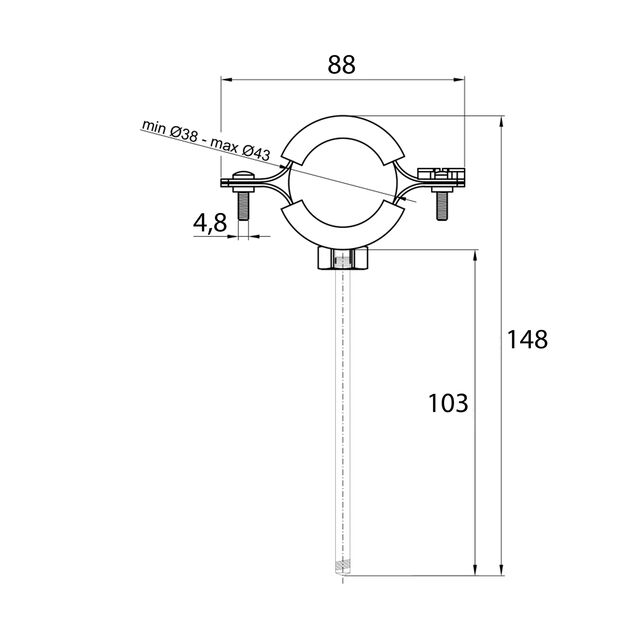 Хомут Thermo Alliance Standart 1 1/4" с черной резиной (D38-43 мм) SD10032B, фото , изображение 2 | SNABZHENIE.com.ua Хомут Thermo Alliance Standart 1 1/4" с черной резиной (D38-43 мм) SD10032B, фото , изображение 2 | SNABZHENIE.com.ua