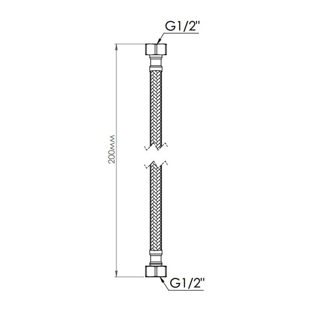 Шланг для воды Thermo Alliance Standart 20 см NYLON 1/2"x1/2" ВВ TAS387W20, фото , зображення 2 | SNABZHENIE.com.ua Шланг для воды Thermo Alliance Standart 20 см NYLON 1/2"x1/2" ВВ TAS387W20, фото , зображення 2 | SNABZHENIE.com.ua