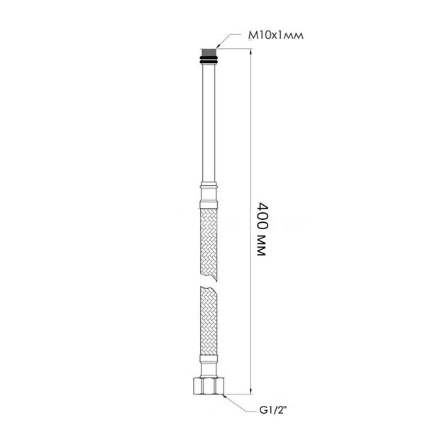 Шланг для подключения смесителя Thermo Alliance Standart (пара) 40 см NYLON M10x1/2"В длинная игла TAS386W40L, фото , зображення 2 | SNABZHENIE.com.ua Шланг для подключения смесителя Thermo Alliance Standart (пара) 40 см NYLON M10x1/2"В длинная игла TAS386W40L, фото , зображення 2 | SNABZHENIE.com.ua