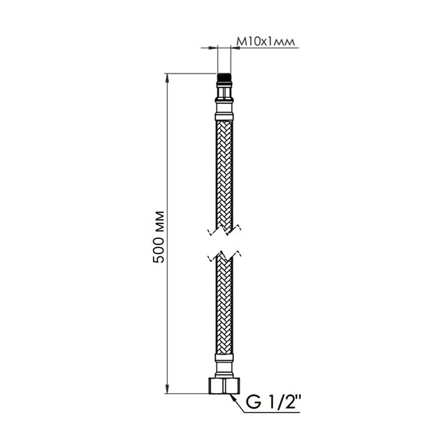 Шланг для подключения смесителя Thermo Alliance Standart (пара) 50 см NYLON M10x1/2"В TAS386W50, фото , зображення 2 | SNABZHENIE.com.ua Шланг для подключения смесителя Thermo Alliance Standart (пара) 50 см NYLON M10x1/2"В TAS386W50, фото , зображення 2 | SNABZHENIE.com.ua