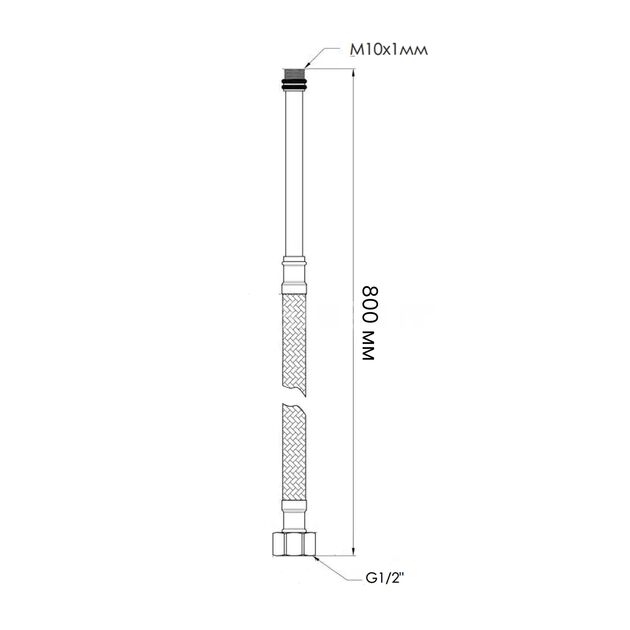 Шланг для подключения смесителя Thermo Alliance Standart (пара) 80 см NYLON M10x1/2"В длинная игла TAS386W80L, фото , зображення 2 | SNABZHENIE.com.ua Шланг для подключения смесителя Thermo Alliance Standart (пара) 80 см NYLON M10x1/2"В длинная игла TAS386W80L, фото , зображення 2 | SNABZHENIE.com.ua