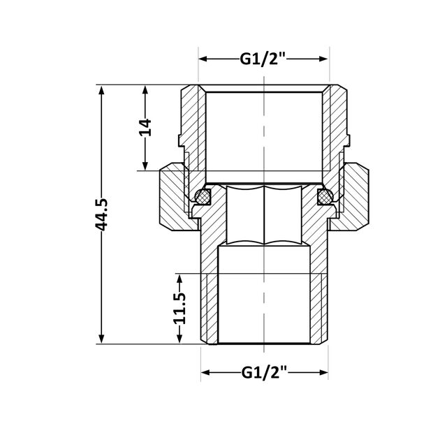 Сгон-американка Thermo Alliance Standart 1/2"ВН никель, прямой TAS190W15, фото , изображение 2 | SNABZHENIE.com.ua Сгон-американка Thermo Alliance Standart 1/2"ВН никель, прямой TAS190W15, фото , изображение 2 | SNABZHENIE.com.ua