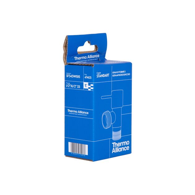 Кран угловой Thermo Alliance Standart (ручка палочка) с керам.буксой 1/2"Н х 1/2"Н SF343W1515, фото , зображення 8 | SNABZHENIE.com.ua Кран угловой Thermo Alliance Standart (ручка палочка) с керам.буксой 1/2"Н х 1/2"Н SF343W1515, фото , зображення 8 | SNABZHENIE.com.ua