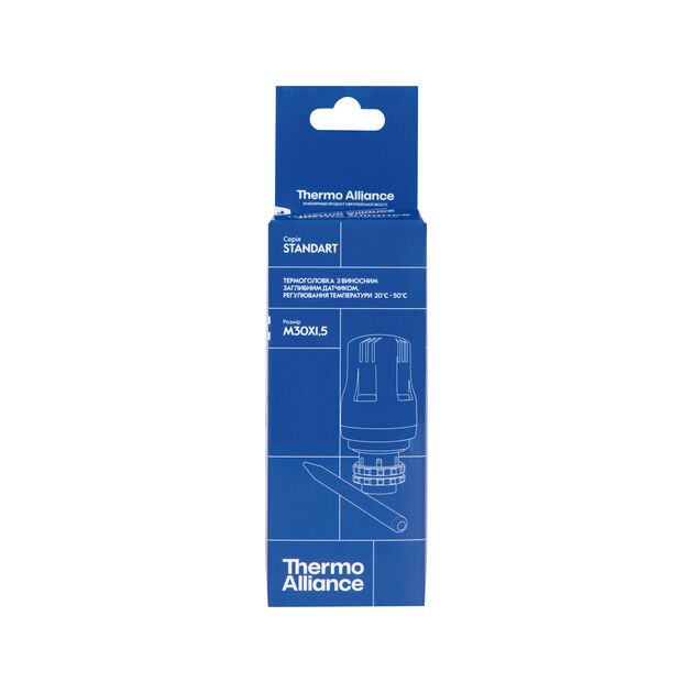 Термоголовка Thermo Alliance Standart М30х1,5 (20-50℃) с выносным датчиком TAS34150, фото , зображення 4 | SNABZHENIE.com.ua Термоголовка Thermo Alliance Standart М30х1,5 (20-50℃) с выносным датчиком TAS34150, фото , зображення 4 | SNABZHENIE.com.ua