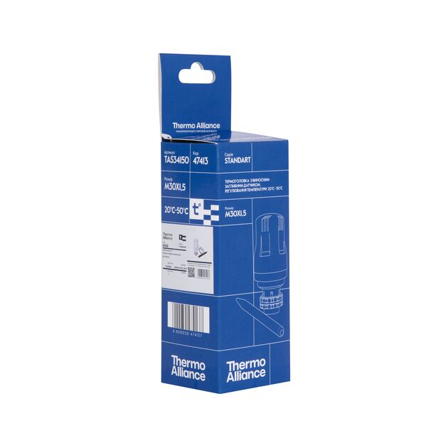 Термоголовка Thermo Alliance Standart М30х1,5 (20-50℃) с выносным датчиком TAS34150, фото , зображення 5 | SNABZHENIE.com.ua Термоголовка Thermo Alliance Standart М30х1,5 (20-50℃) с выносным датчиком TAS34150, фото , зображення 5 | SNABZHENIE.com.ua