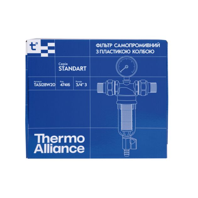 Фильтр самопромывной Thermo Alliance Standart 3/4" тонкой очистки, пластиковая колба TAS128W20, фото , зображення 8 | SNABZHENIE.com.ua Фильтр самопромывной Thermo Alliance Standart 3/4" тонкой очистки, пластиковая колба TAS128W20, фото , зображення 8 | SNABZHENIE.com.ua