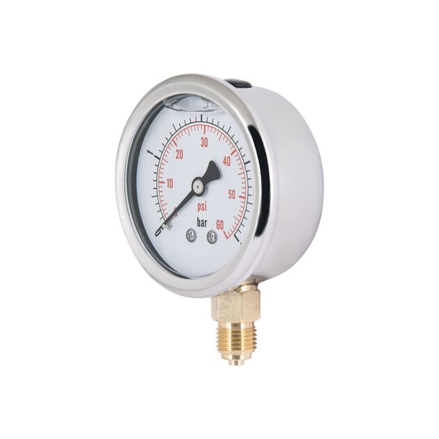 Манометр с глицерином Thermo Alliance Forte 4 бар, 1/4"Н, нижнее подключение TAF170G4B, фото , изображение 3 | SNABZHENIE.com.ua Манометр с глицерином Thermo Alliance Forte 4 бар, 1/4"Н, нижнее подключение TAF170G4B, фото , изображение 3 | SNABZHENIE.com.ua