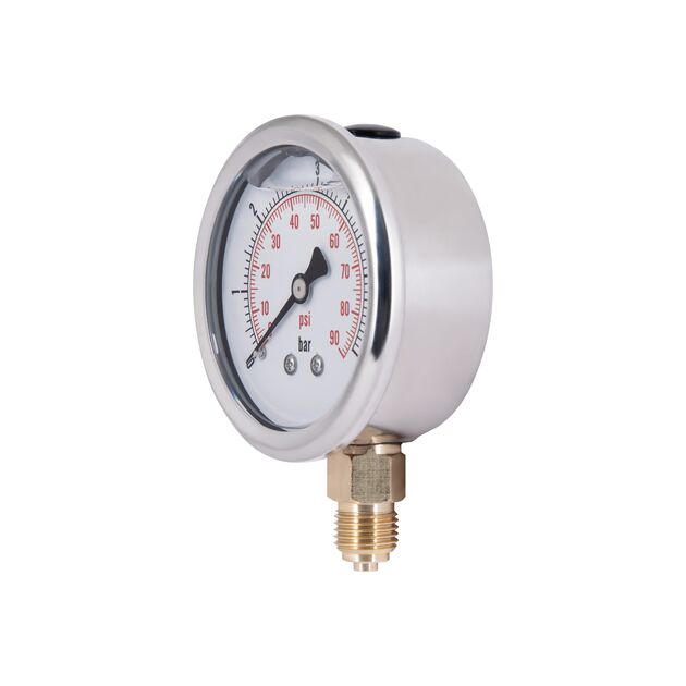 Манометр с глицерином Thermo Alliance Forte 6 бар, 1/4"Н, нижнее подключение TAF170G6B, фото , изображение 3 | SNABZHENIE.com.ua Манометр с глицерином Thermo Alliance Forte 6 бар, 1/4"Н, нижнее подключение TAF170G6B, фото , изображение 3 | SNABZHENIE.com.ua