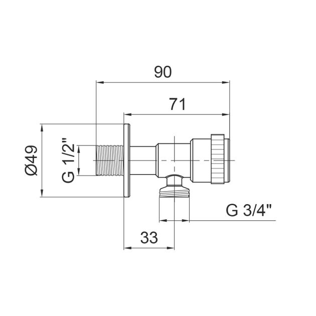 Кран угловой Thermo Alliance Standart 1/2"Нх3/4"Н нерж., с керам. буксой TAS345W1520SS, фото , изображение 2 | SNABZHENIE.com.ua Кран угловой Thermo Alliance Standart 1/2"Нх3/4"Н нерж., с керам. буксой TAS345W1520SS, фото , изображение 2 | SNABZHENIE.com.ua