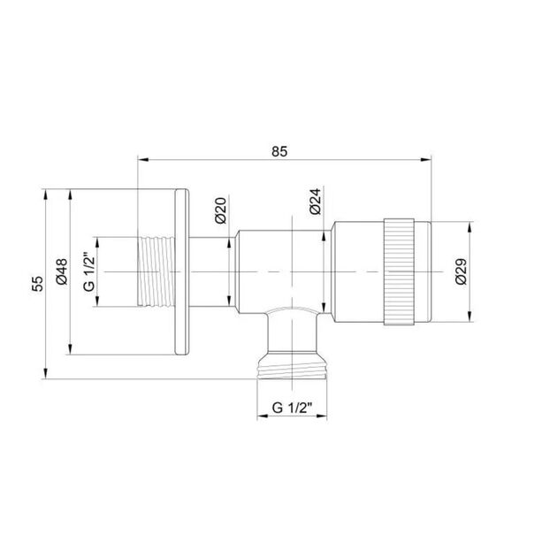 Кран угловой Thermo Alliance Standart 1/2"НН нерж., с керам. буксой TAS347W1515SS, фото , изображение 2 | SNABZHENIE.com.ua Кран угловой Thermo Alliance Standart 1/2"НН нерж., с керам. буксой TAS347W1515SS, фото , изображение 2 | SNABZHENIE.com.ua
