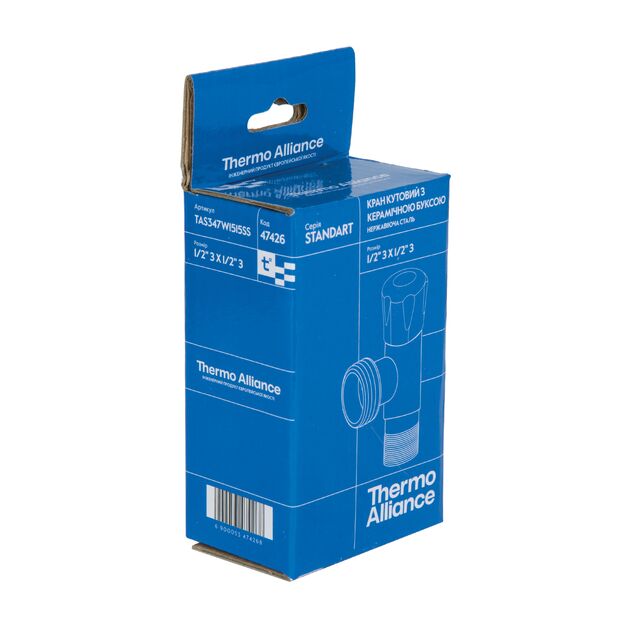 Кран угловой Thermo Alliance Standart 1/2"НН нерж., с керам. буксой TAS347W1515SS, фото , изображение 8 | SNABZHENIE.com.ua Кран угловой Thermo Alliance Standart 1/2"НН нерж., с керам. буксой TAS347W1515SS, фото , изображение 8 | SNABZHENIE.com.ua