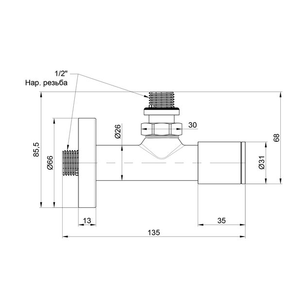 Комплект кранов Thermo Alliance Standart 1/2" Н для полотенцесушителя угловой черный SF395W15B, фото , зображення 2 | SNABZHENIE.com.ua Комплект кранов Thermo Alliance Standart 1/2" Н для полотенцесушителя угловой черный SF395W15B, фото , зображення 2 | SNABZHENIE.com.ua