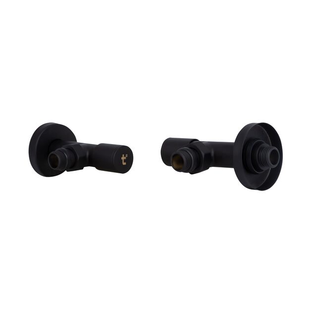 Комплект кранов Thermo Alliance Standart 1/2" Н для полотенцесушителя угловой черный SF395W15B, фото , зображення 3 | SNABZHENIE.com.ua Комплект кранов Thermo Alliance Standart 1/2" Н для полотенцесушителя угловой черный SF395W15B, фото , зображення 3 | SNABZHENIE.com.ua