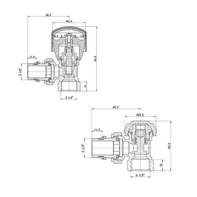 Комплект кранов радиаторных Thermo Alliance Standart 1/2"ВН угловой TAS232W15, фото , зображення 2 | SNABZHENIE.com.ua Комплект кранов радиаторных Thermo Alliance Standart 1/2"ВН угловой TAS232W15, фото , зображення 2 | SNABZHENIE.com.ua