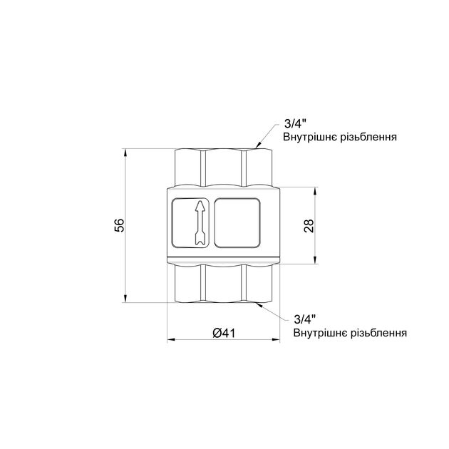 Обратный клапан Thermo Alliance Standart с латунным штоком 3/4"ВВ усиленный TAS246W20, фото , зображення 2 | SNABZHENIE.com.ua Обратный клапан Thermo Alliance Standart с латунным штоком 3/4"ВВ усиленный TAS246W20, фото , зображення 2 | SNABZHENIE.com.ua