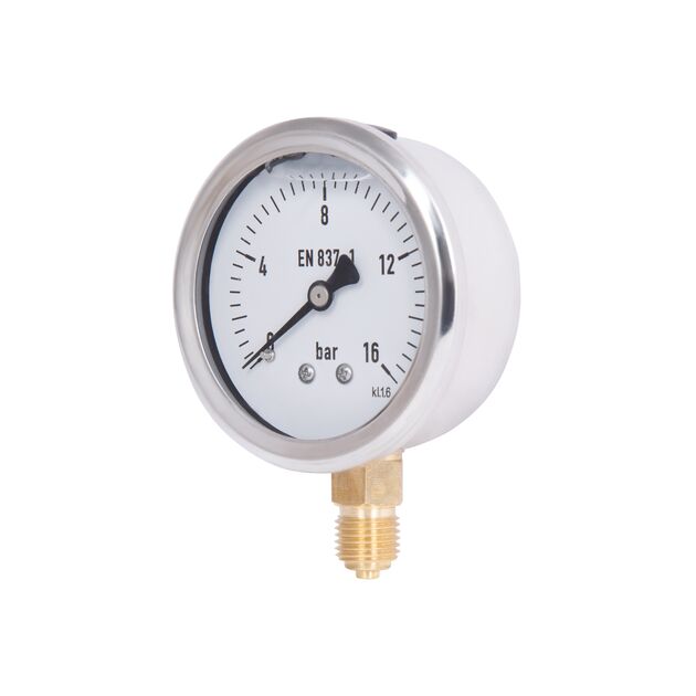 Thermo Alliance Forte Манометр глицериновый d63 мм, 1/4"Н с нижним подключением (латунь) 0–16 бар TAF170G16B, фото , изображение 3 | SNABZHENIE.com.ua Thermo Alliance Forte Манометр глицериновый d63 мм, 1/4"Н с нижним подключением (латунь) 0–16 бар TAF170G16B, фото , изображение 3 | SNABZHENIE.com.ua